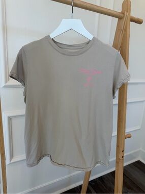 Universal Thread Beige Crewneck Tee with Black Logo